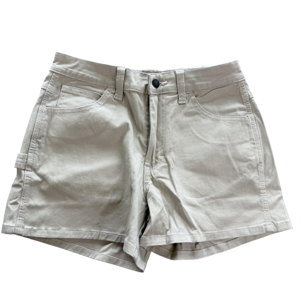 Dickies Utility Shorts Womens 26 Beige Twill Stretch Workwear 3 In Inseam